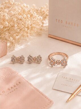 Ted Baker London Rose Gold Crystal Bow Jewelry Set — NWT